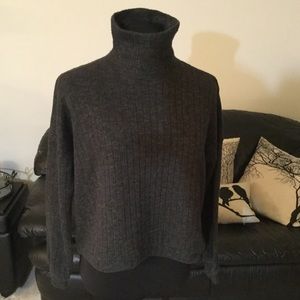 Forever 21 Ribbed Turtleneck Sweater Dark Gray